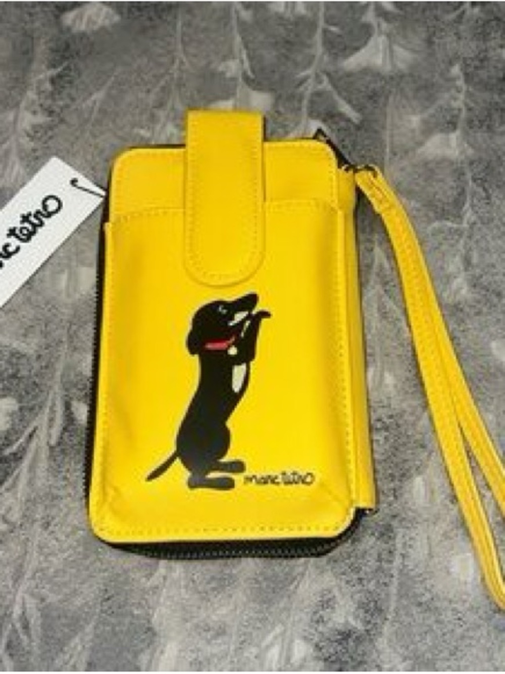 Yellow Dachshund Graphic Crossbody Wristlet
